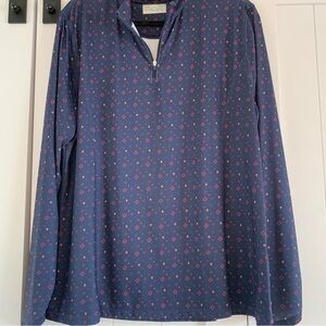 Callaway Weather Series Women’s XXL Golf Pullover 1/4 Zip Navy Strawberry Print